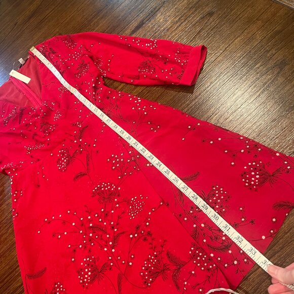 NWT Madewell Sz 0 Hazelwood Wrap-Front Mini Dress in Windswept Floral Red - Picture 11 of 15